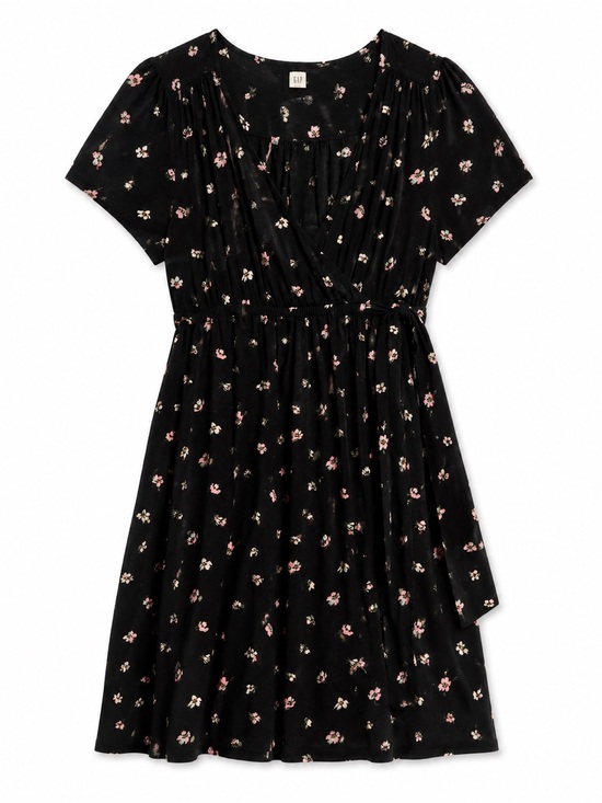 GAP Dresses & Skirts - Gap Maternity Black Floral Smocked Waist Midi Dress Size Small